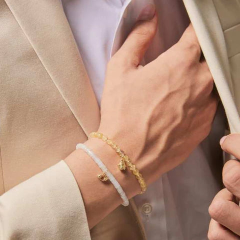 Gold Rutile Quartz | สร้อยข้อมืออัญมณีไหมทองมงคล 10 องค์เทพ