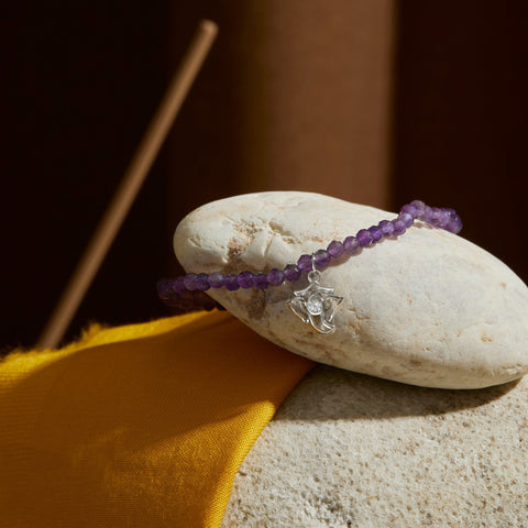 The Ganpati - สร้อยข้อมือเบิกเนตร พระพิฆเนศ อัญมณี Amethyst - The Hindu Gods Series - Harmenstone Thailand