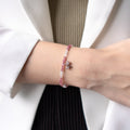The Priya - สร้อยข้อมือมงคลพระแม่ลักษมี อัญมณี Pink Tourmaline และ Clear Quartz - The Hindu Gods Series - Harmenstone Thailand