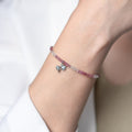 The Priya - สร้อยข้อมือมงคลพระแม่ลักษมี อัญมณี Pink Tourmaline และ Clear Quartz - The Hindu Gods Series - Harmenstone Thailand